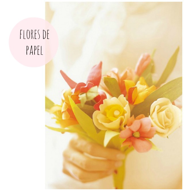 DIY ramo flores papel boda wedding bouquet flowers