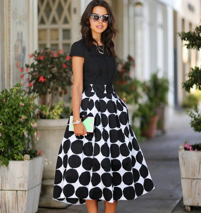invitada boda blog vestido lunares topos polka dots dress skirt 