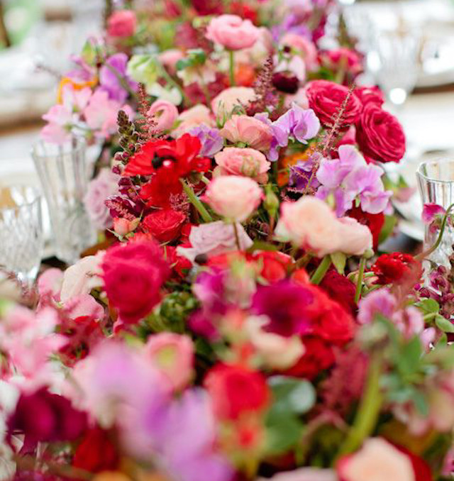 boda verano mesa flores rosa pink wedding table deco