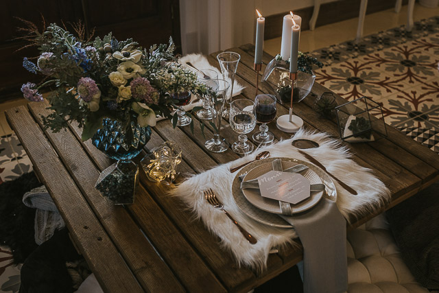boda invierno decoración mesa decor winter wedding flower crown