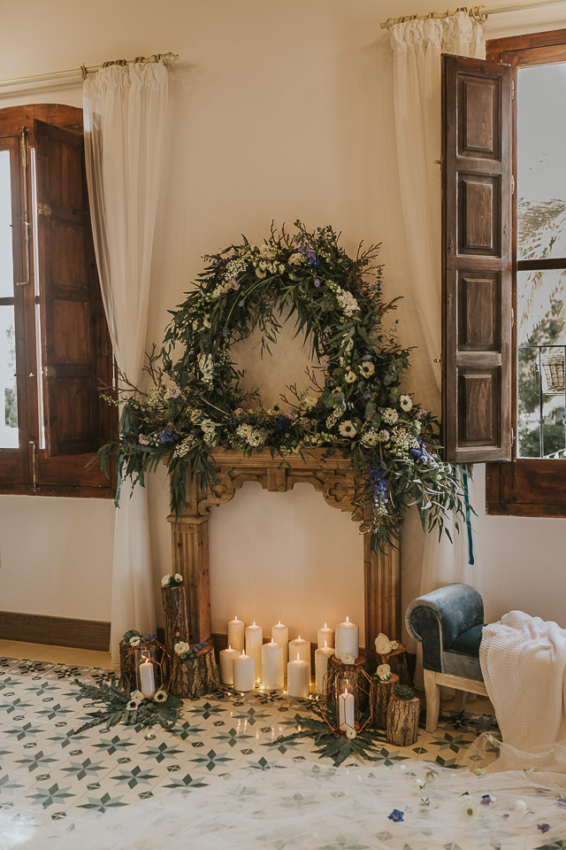 boda invierno decoración mesa decor winter wedding flower crown