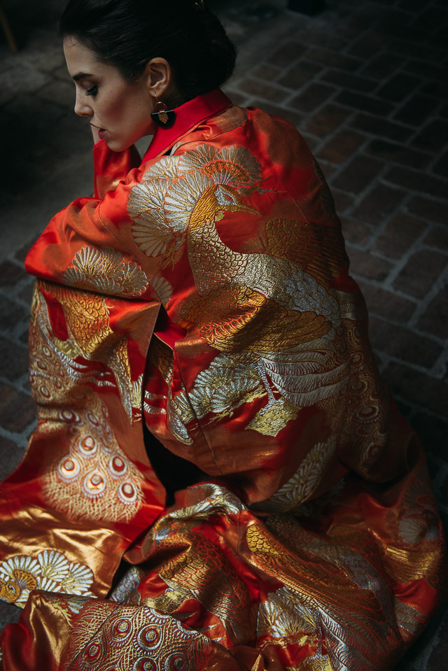 novia inspiración oriental kimono original arriesgada blog bodas