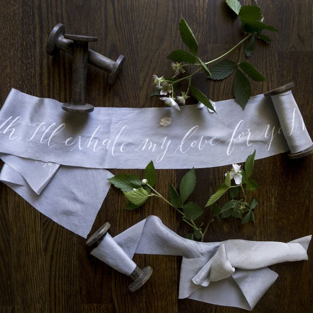 tela impresa boda decoracion ideas banderola caligrafia lettering