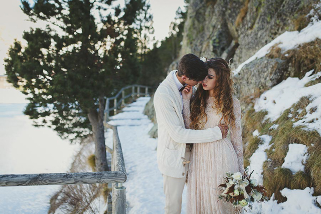 immacle boho wedding winter invierno boda pirineo nieve