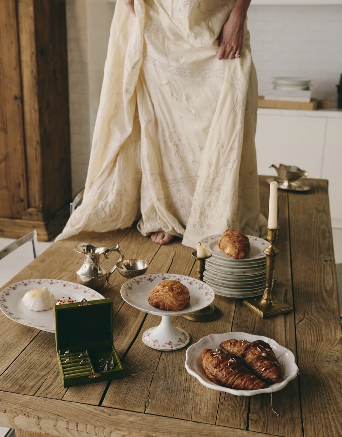 joyas vintage novia anillo pendientes antiqua